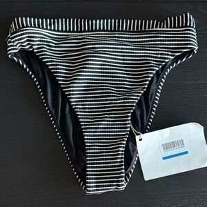 Seafolly Monochrome Striped high waisted Bikini Bottom